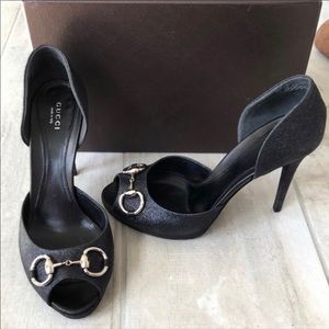 Gucci peep toe heels